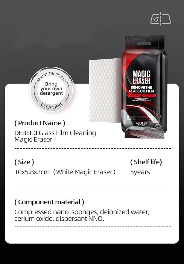 Car Glass Film Magic Cleaning Sponge, Non-Scratch Windshield Oil Film Remover - Image 6