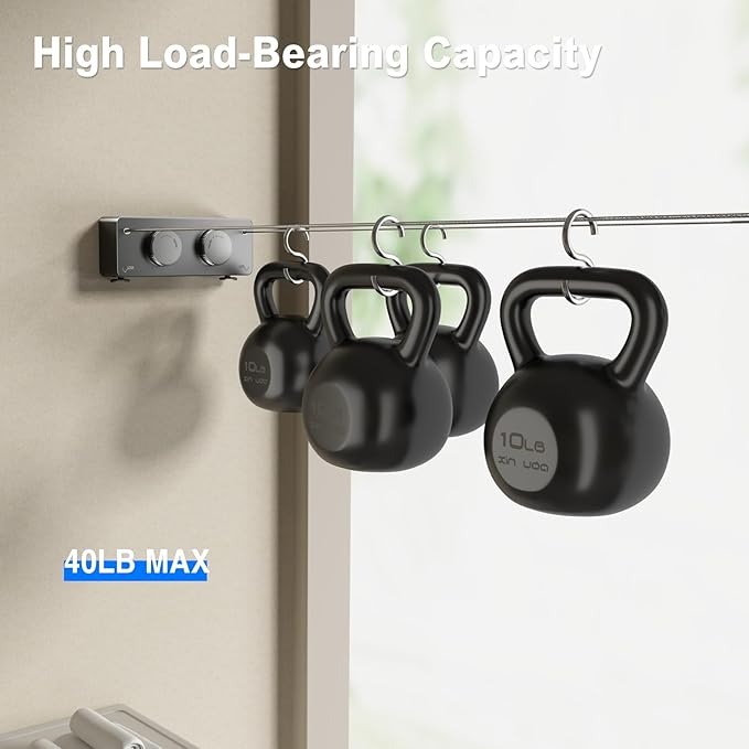 Retractable Twin Clothesline Indoor, Non-Sagging Outdoor Clothes Line - Image 5