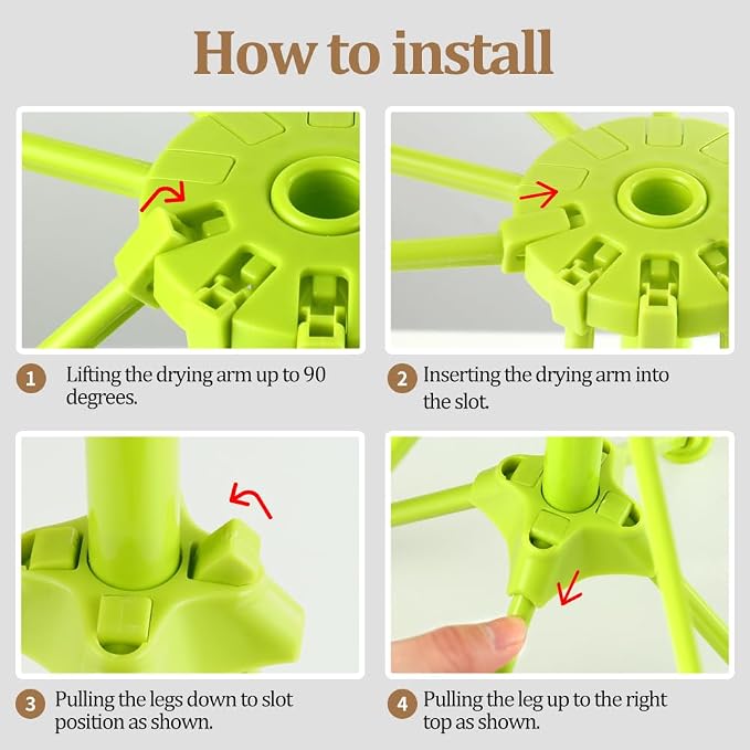 Ourokhome Collapsible Pasta Drying Rack, Plastic Foldable Homemade Fresh - Image 4