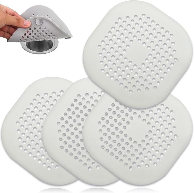 4 Pack Drain Hair Catcher Durable Silicone Hair Stopper Shower Drain Covers by QiyuanLS