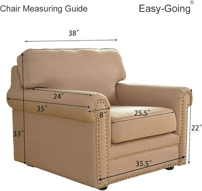 Easy-Going Chair Sofa Slipcover Reversible Sofa Cover Water Resistant Couch Cover Furniture Protector Cover with Elastic Straps for Pets Kids Children Dog Cat (Chair, Army Green/Beige)