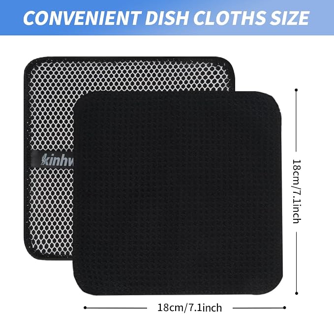 KinHwa Kitchen Washcloths for Dishes Absorbent Microfiber Dish Cloths Quick Dry - Image 7