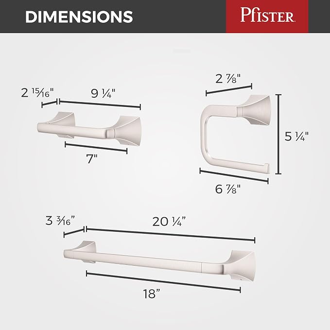 Pfister Bruxie 3-Piece Bathroom Hardware Set - Image 10