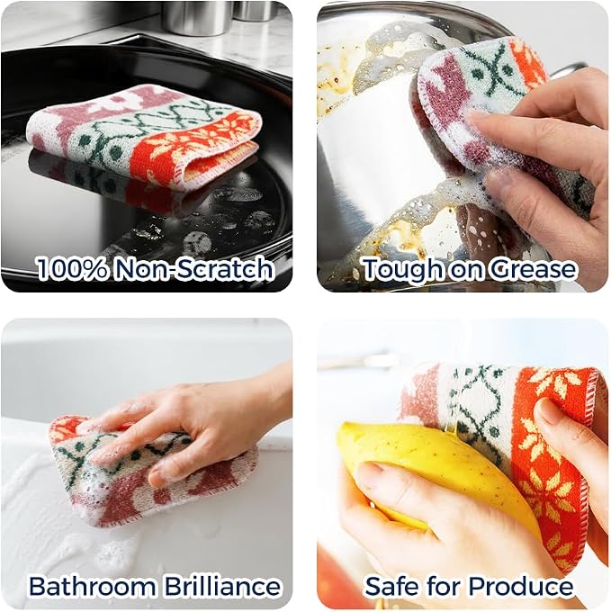 Amarelle GEN II Reusable Dish Scrubbers, Dual-Sided Heavy Duty Scouring Pads - Image 10