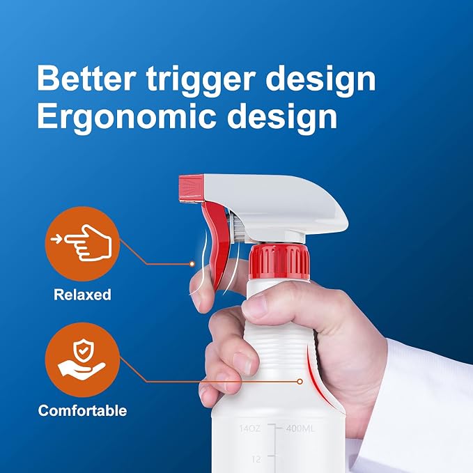 Veco Spray Bottle with Measurements and Adjustable Nozzle, HDPE Plastic Spray - Image 6