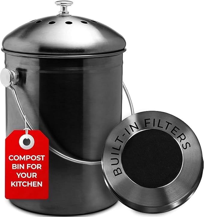 EPICA Countertop Compost Bin Kitchen | 1.3 Gallon | Odorless Composting Bin by Epica
