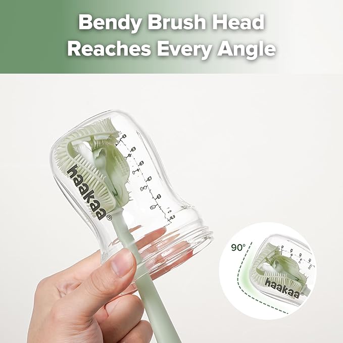 Haakaa 5-in-1 Cleaning Brush Set – Baby Bottle Brush & Bottle Brush Cleaner - Image 6