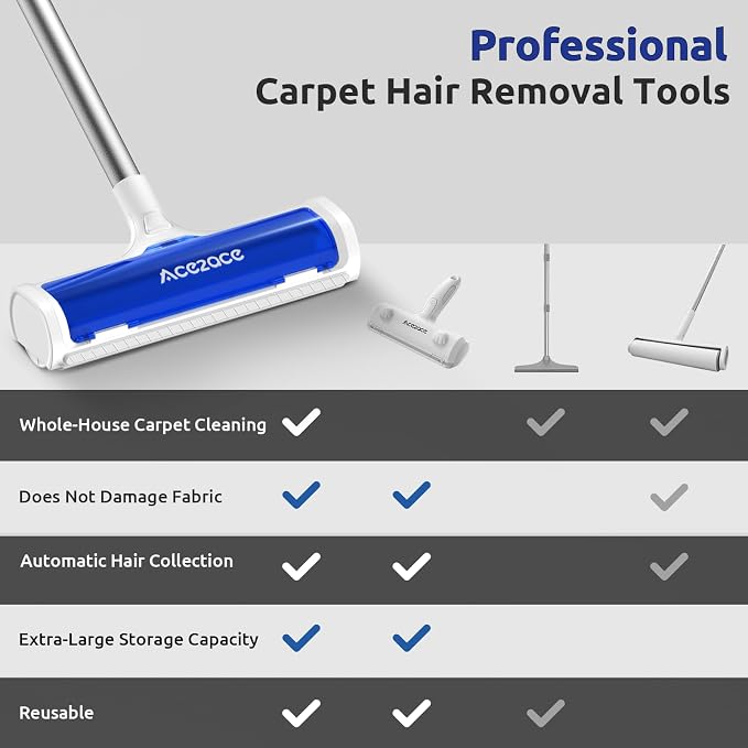 ACE2ACE A3 Pro Carpet Roller for Pet Hair, Carpet Pet Hair Removal Tool - Image 2
