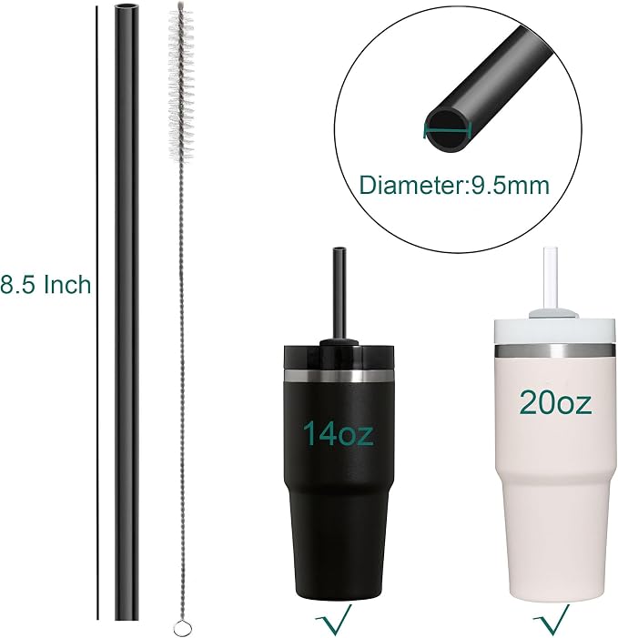 Dakoufish Replacement Straw for Stanley Cup 20oz 14oz Tumbler, Reusable Straws - Image 2