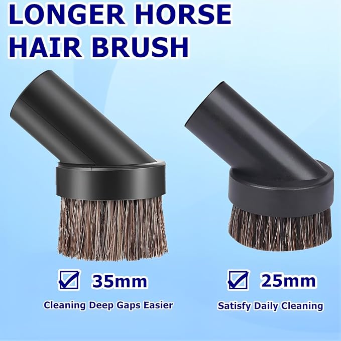 Vacuum Brush Attachment, 25/35mm Horse Hair Brush - Image 3