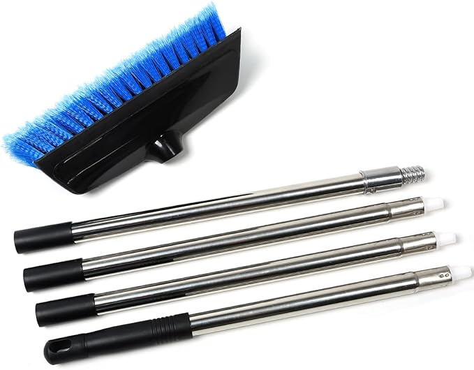 68" Car Wash Brush with Long Handle | Built-in Rubber Squeegee & Rubber Bumper by NAVAPAL