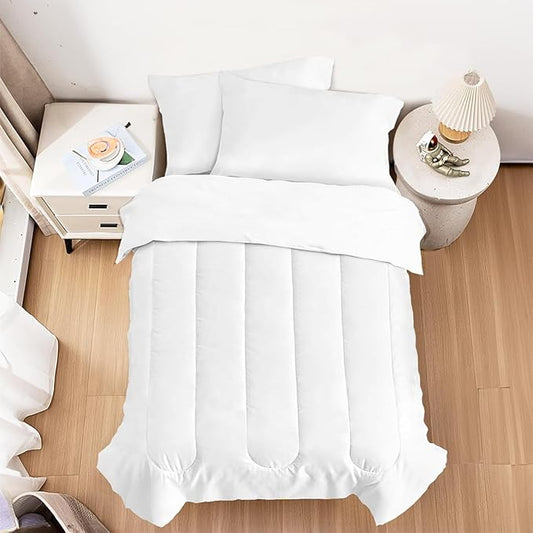 SANDJEST White Duvet Cover Sets Full Size for Kids Boys Girls, Incude 1 Polyester Comforter Cover 80x90 Inches and 2 Pillowcases 20x26 Inches, Comforter Not Included, Gift for Christmas Birthday