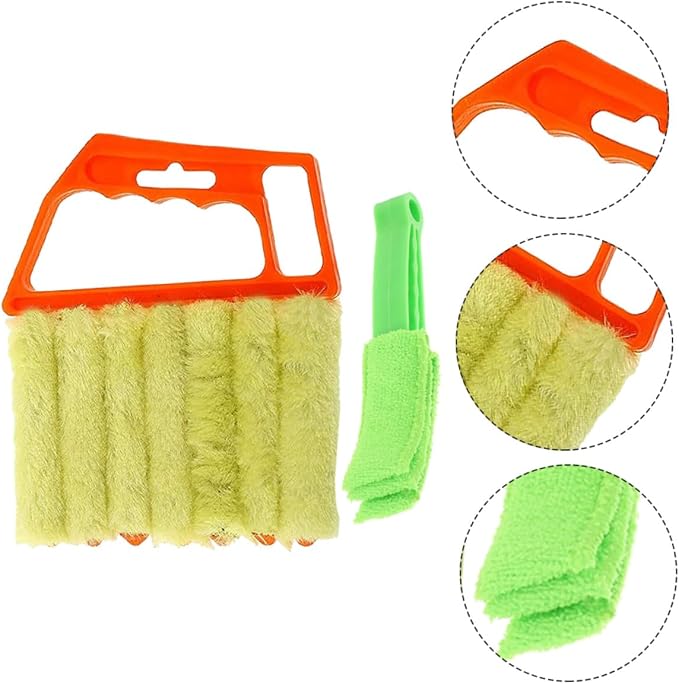2pcs Handheld Blinds Cleaning Brush Set, 7-Finger and 3-Finger Window Shutter - Image 9