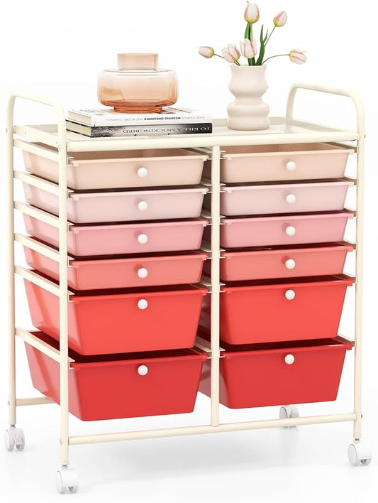 GOFLAME 12-Drawer Rolling Storage Cart, Mobile Utility Cart by GOFLAME