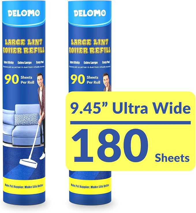 DELOMO Large Lint Roller Refills – Compatible Only by DELOMO