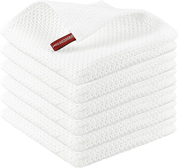 Nialnant 100% Cotton Dish Rags, Waffle Weave Dish Towels by Nialnant