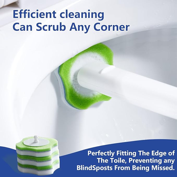 Toilet Bowl Wand Cleaner Refills, Disposable 30 Magic Sponge Eraser Wand Refills - Image 4