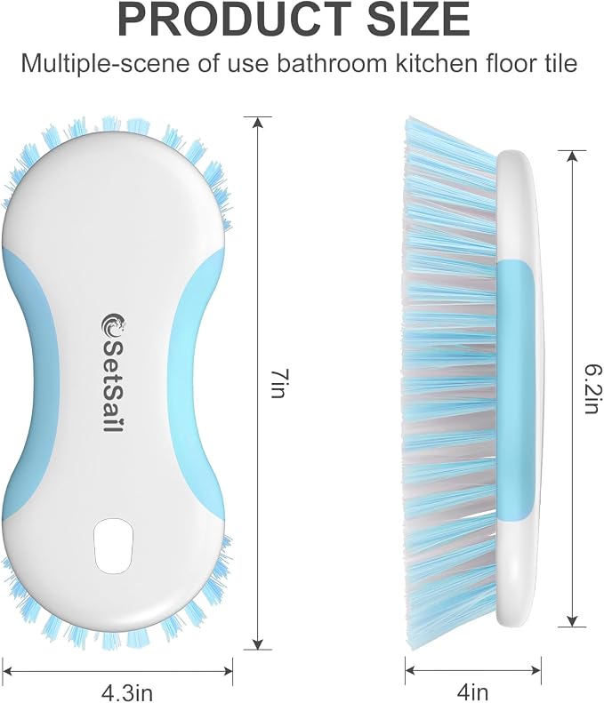 SetSail Multi-Purpose Scrub Brush of 2 Pack, Stiff Bristles Cleaning Brush - Image 2