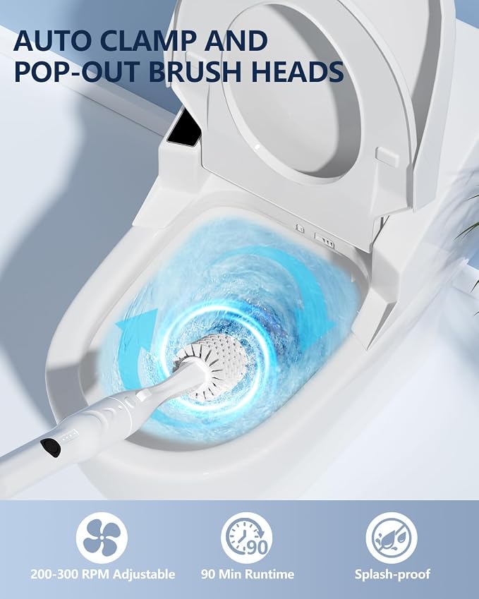 Electric Toilet Brush and Holder Set, Leebein 8 in 1 Electric Toilet Bowl - Image 2