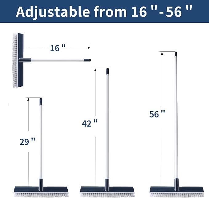 BOOMJOY Floor Scrub Brush with 57" Long Handle, 2 in 1 Scrape and Brush - Image 7