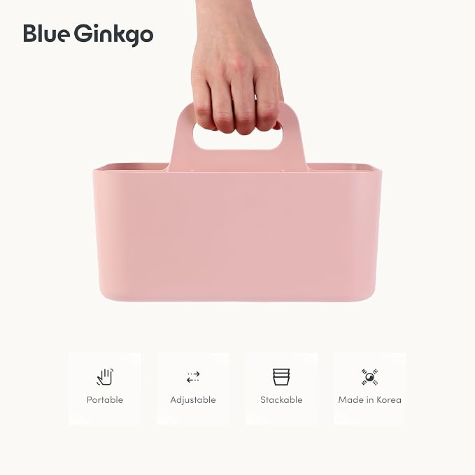 BLUE GINKGO Stackable Organizer Caddy – Korean-Made Portable Tote - Image 5