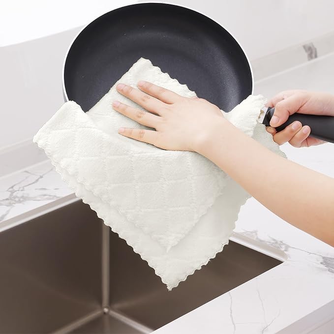 Homaxy 24 Pack Dish Towels for Kitchen, Super Soft and Absorbent Coral Velvet - Image 4