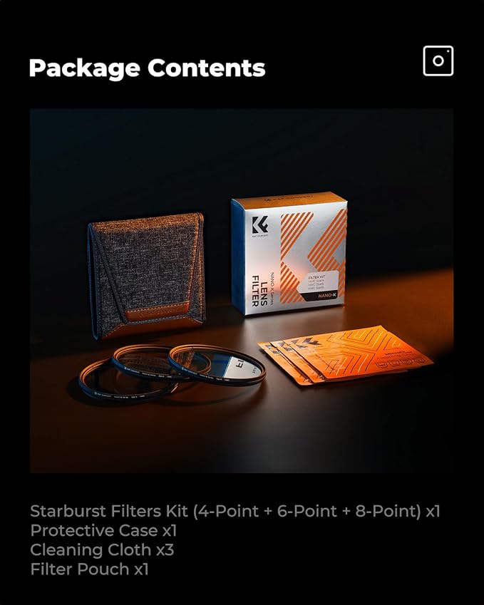 K&F CONCEPT 77mm Star Filters Kit 4 Points 6 Points 8 Points Cross Screen - Image 7