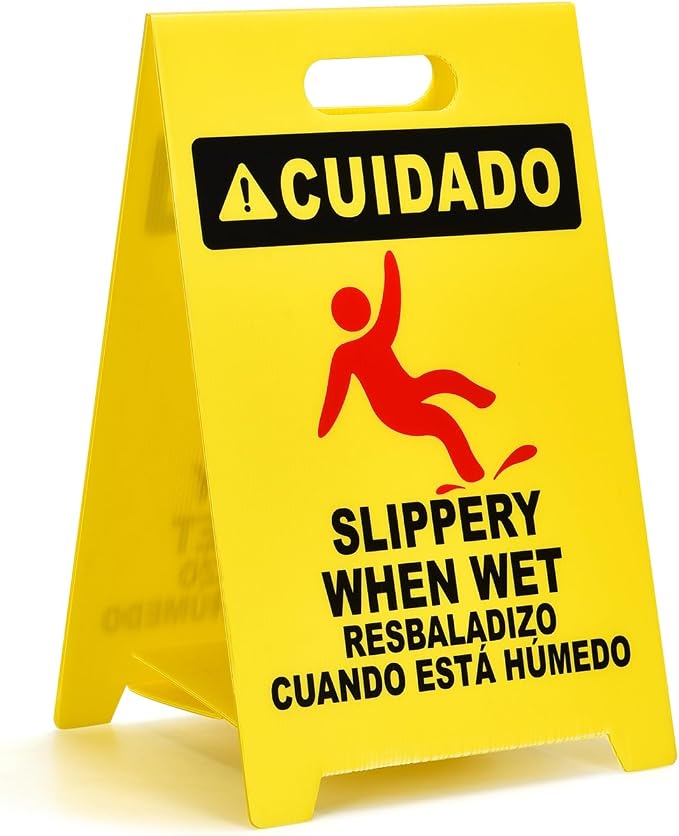 MATTHEW CLEANING 19'' Industrial Wet Floor Sign Standalone 2-Sided Durable by MATTHEWCLEANINGPRODUCTS