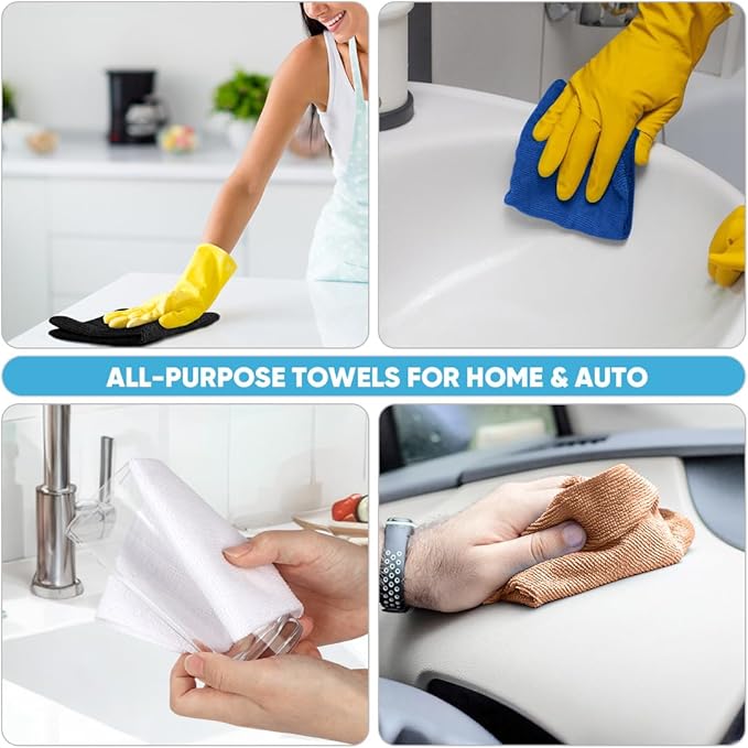 AIDEA Microfiber Cleaning Cloth Roll 55 Sheets, Shop Rags Washable, Cleaning - Image 5