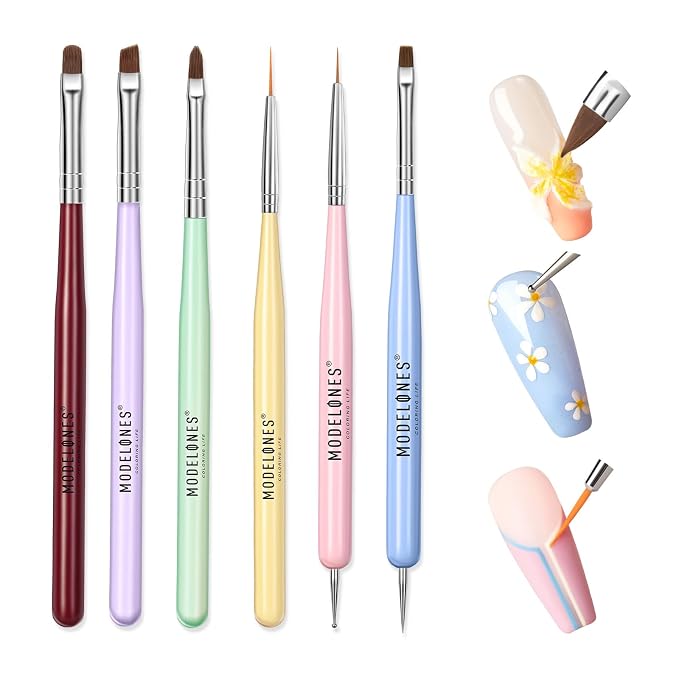 Modelones Nail Art Brushes Set, Nail Brush kit Gel Polish, Extension Gel by MODELONES