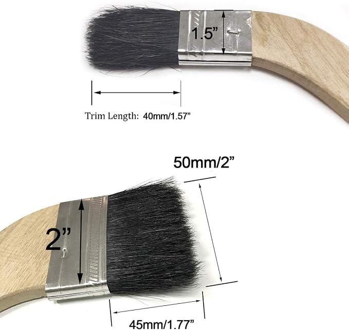 2Pcs Wooden Handle Bristle Radiator Paint Brush（Brush Width 1.5" and 2"） - Image 3
