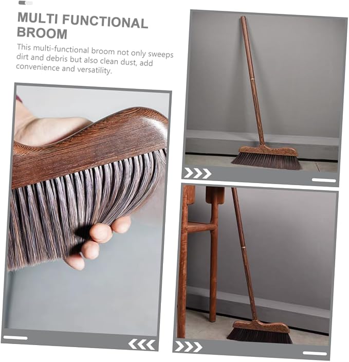 Wooden Outdoor Broom with Soft Bristles Long Handle Garden Scrub Broom - Image 6