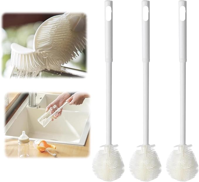 Folded Soft Bristle 360 ° Silicone Cup Brush Water Bottle Cleaner by Unknown