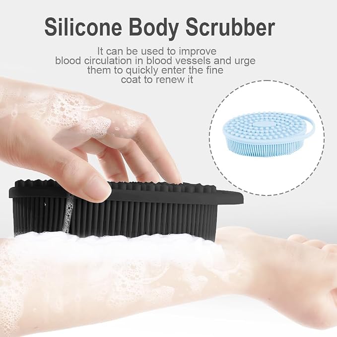 Soft Silicone Body Scrubber 3 PCS Silicone Body Shower, Silicone Loofah 2 in 4 - Image 3