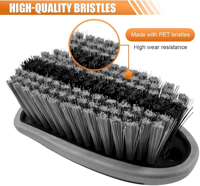 Car Carpet and Upholstery Cleaning Brush, Stiff Bristle Car Detailing Carpet - Image 3