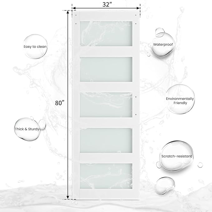 SmartStandard 32 x 80 in Glass Barn Door - Image 2