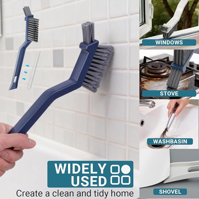 11PCS Crevice Cleaning Brush Set, Groove Gap Cleaning Tool Hard Bristle Recess - Image 9