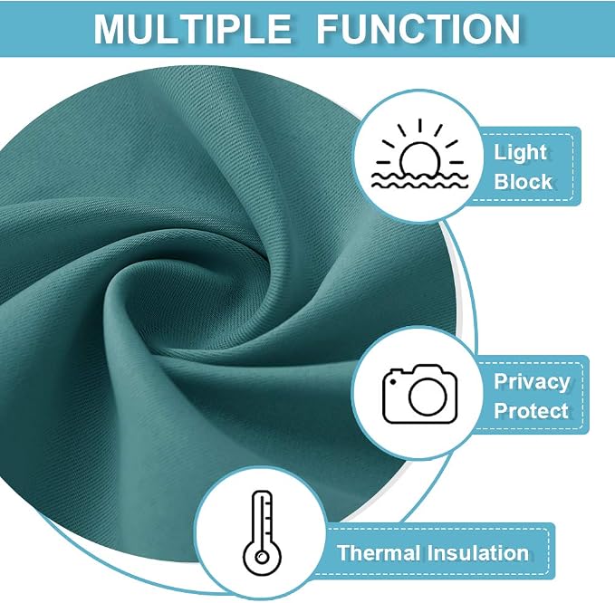 RYB HOME Bedroom Window Curtains, Heat Cold Insulated Drapes - Image 6