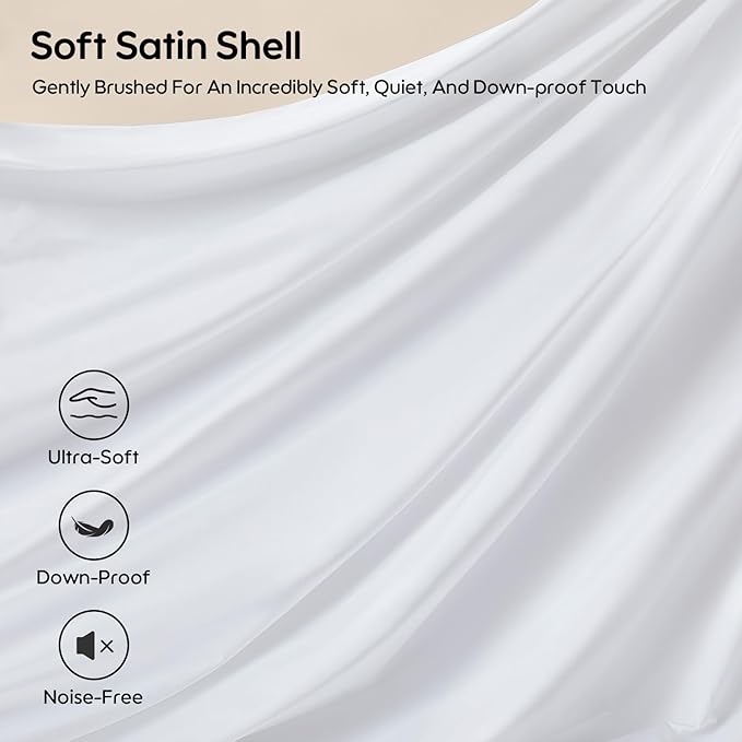 Goose Feather Down Fiber Pillows Standard Size Set of 2, Luxury 3-Chamber Pillows with Soft & Down-Proof Cover, Fluffy Plush Hotel Bed Pillows for Side, Back & Stomach Sleepers, 20"x26"