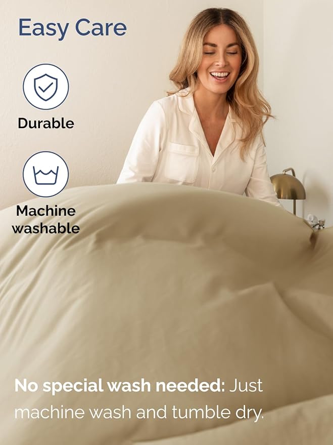Extra Deep Twin Sheet Set - 4 Piece Breathable and Cooling Sheets - Hotel Luxury Bed Sheets Set - Easy & Secure Fit - Soft, Wrinkle Free and Comfy Sheets Set - Beige Sheet Set with Extra Deep Pockets