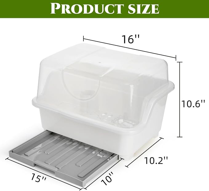Dish Drying Rack, Plastic Plate Cup Dryer Holder - Image 2