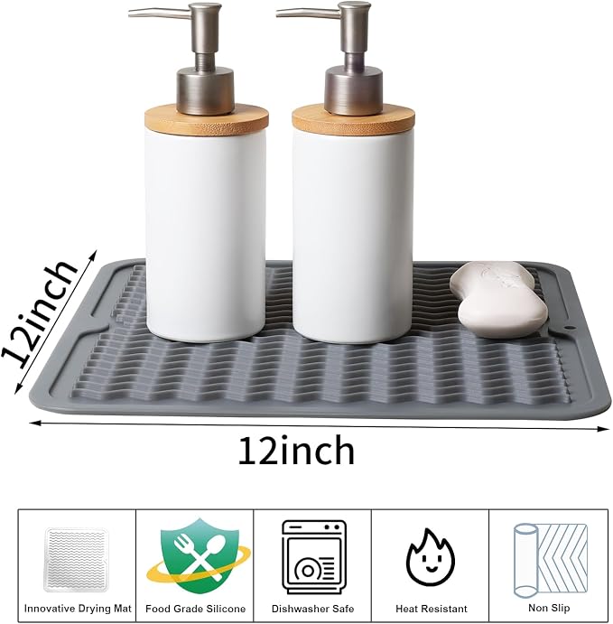 ZLR 2 Pcs Silicone Dish Drying Mats - Image 2