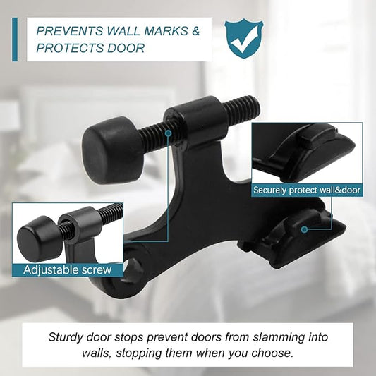 24 Pack Hinge Pin Black Door Stopper, Adjustable Heavy Duty Hinge Pin Door Stop - Image 2