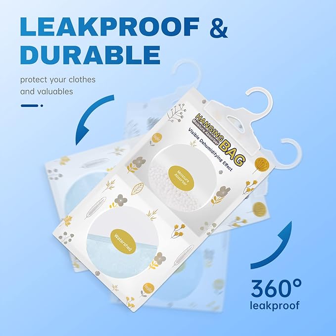 Vacplus Moisture Absorbers, Hanging Closet Dehumidifier Bags, Humidity Packs - Image 6