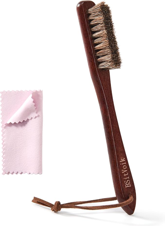 Horsehair Silver Brush Jewelry Cleaning Cloth Set by Unknown