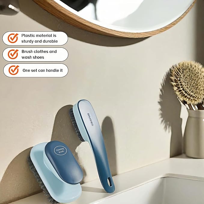 2-Pack Ergonomic Shoe & Laundry Scrub Brush Set - Image 4