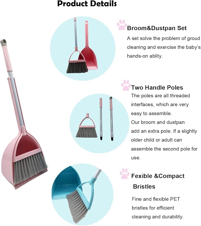 Kids Broom and Dustpan Set-Mini Dustpan and Broom - Image 2