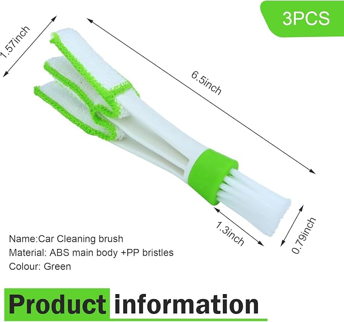 3 PCS Car Air Vent Cleaning Brushes, Universal - Image 2