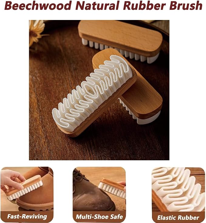 2-Pack Suede Brush and Eraser, Rubber Shoe Brush Designed - Image 2