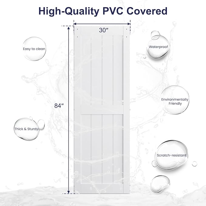 SmartStandard 30 x 84 inch White Sliding MDF Barn Door - Image 6